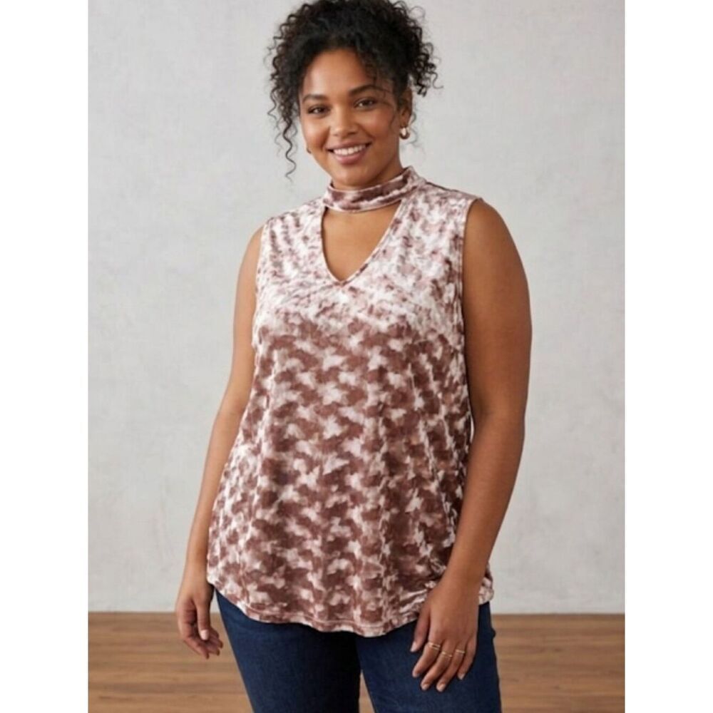 Amana Top Sz 2X Dusty Pink Velour